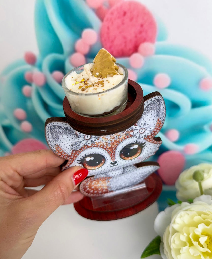 Diamond Painting Teelichthalter "Füchschen" 10x12cm