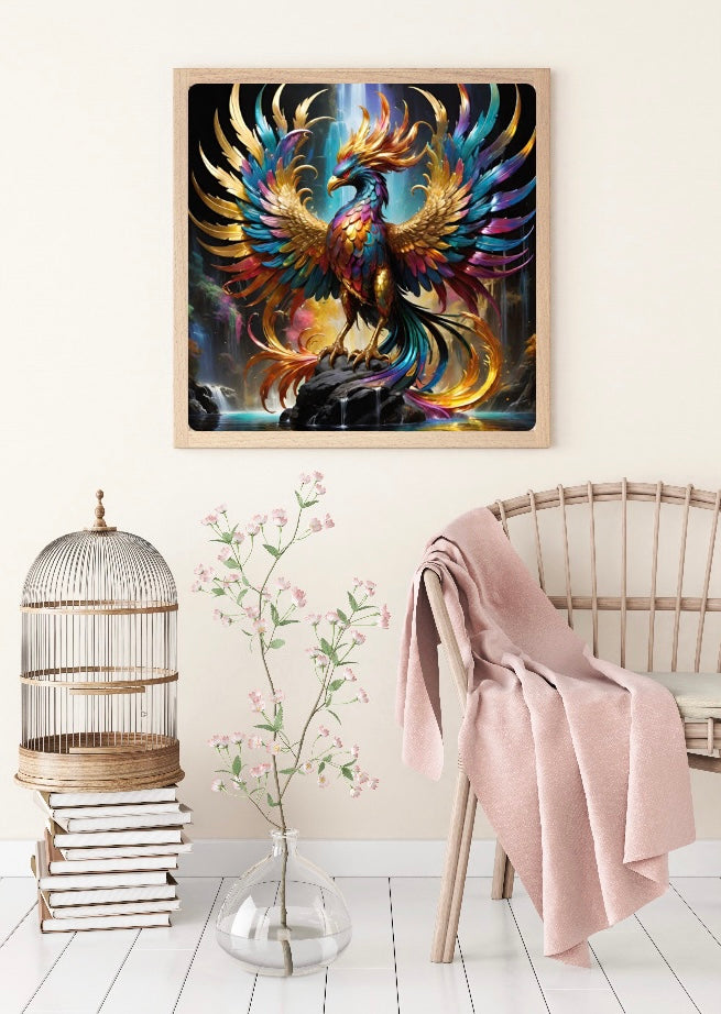 Diamond Painting TiniSchnickschnack Bild "Golden Phoenix" 50x50cm (inkl. Metallic Stones)