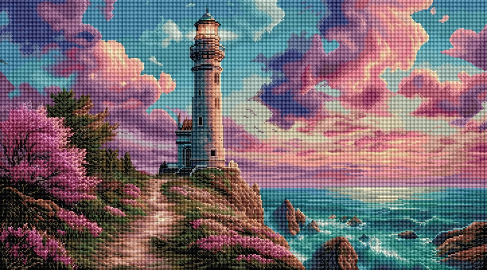 Diamond Painting Bild "Stille Küste" von AI-Artist Sandrietta 50x90cm (Sondersteine Special) TSS-812