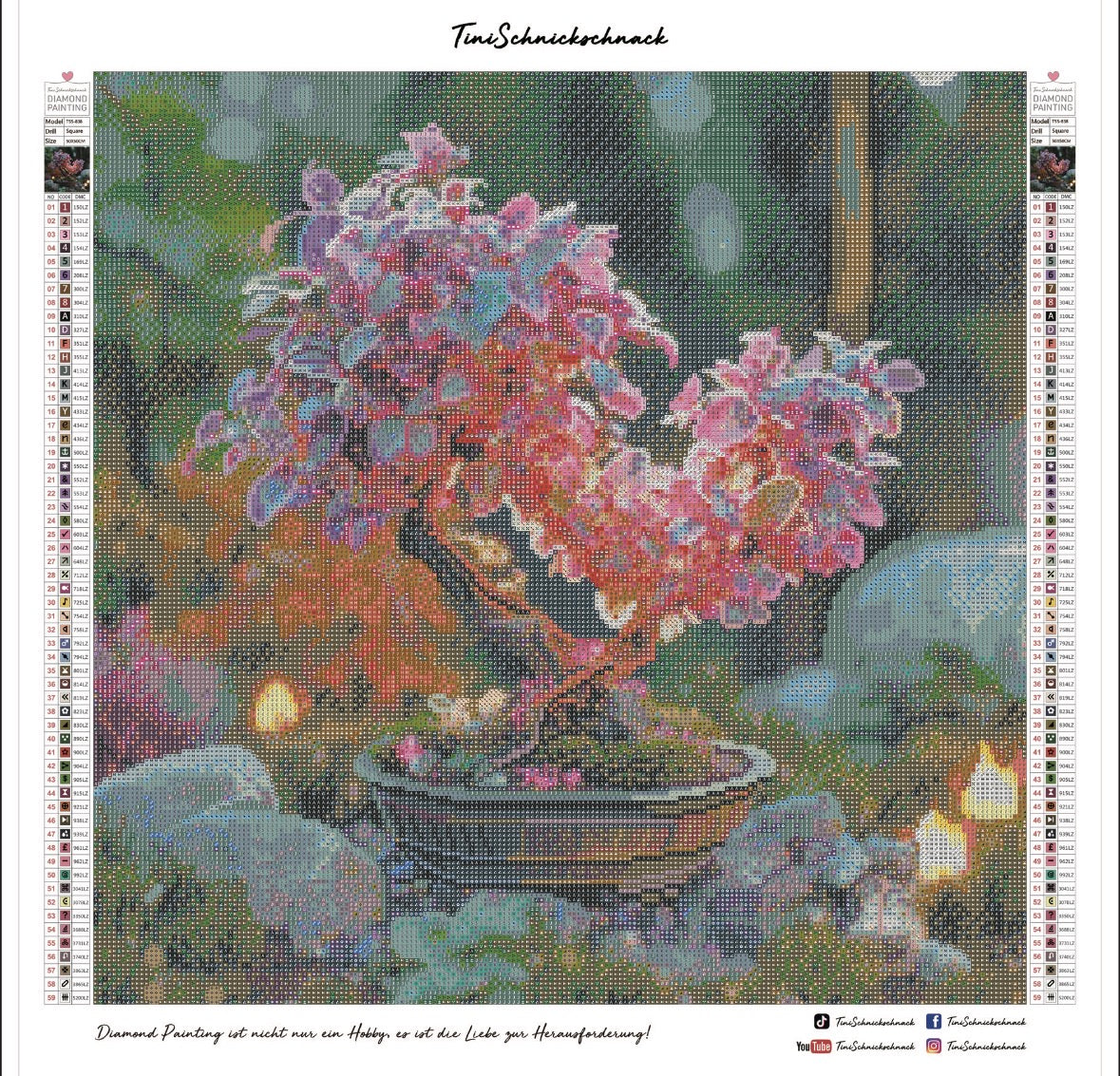 Diamond Painting Bild "Bonsai Bäumchen" von TiniSchnickschnack 50x50cm (Full Strass) TSS-838
