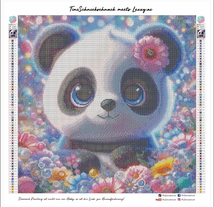 Diamond Painting Bild "Panda Bao" von AI-Artist Lexxy.Ai 50x50cm (inkl. Fairy Dust)