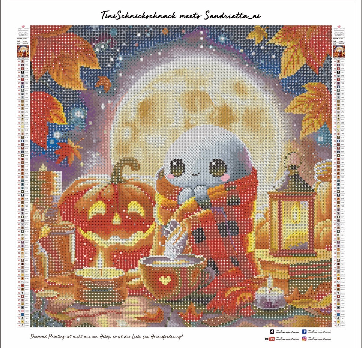 VORVERKAUF! Diamond Painting Bild "Kleiner Mondgeist" von AI-Artist Sandrietta.ai 50x50cm (inkl. Feenstaub) TSS-867