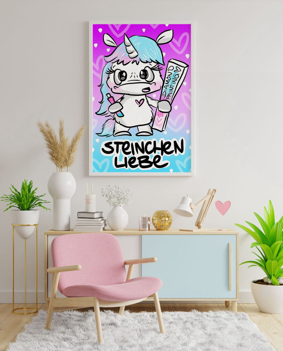 Diamond Painting Bild Schnubbi "Steinchen-Liebe" von Schnubbirella 40x60cm (inkl. Fairy Dust) TSS-675