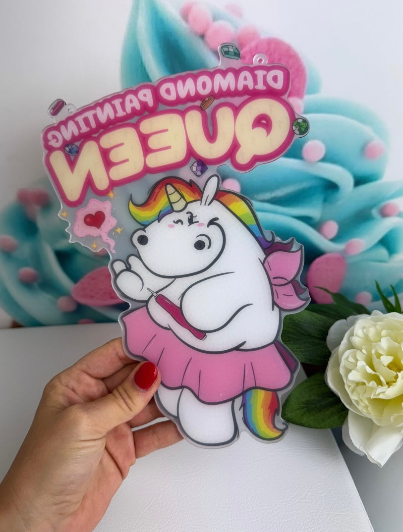 Diamond Painting Pummeleinhorn Anhänger "Pummelfee-Queen" 18x25cm (AH242)