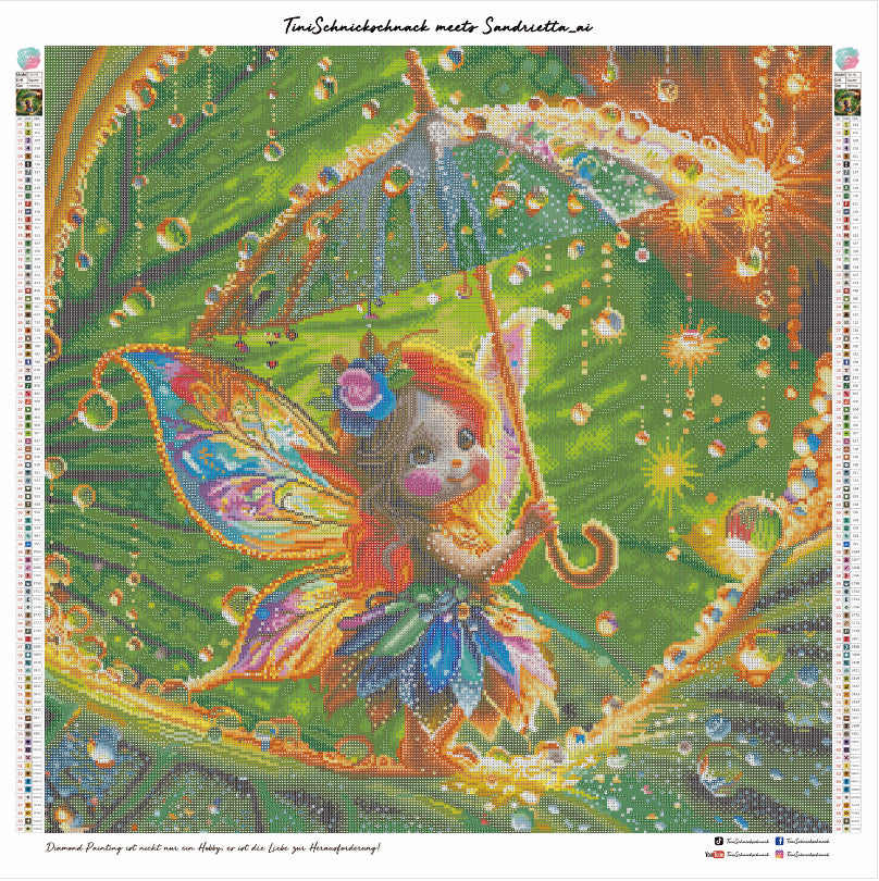 Diamond Painting Bild "Elfe Mira" von AI-Artist Sandrietta_ai  (90 Farben) 70x70cm TSS-373