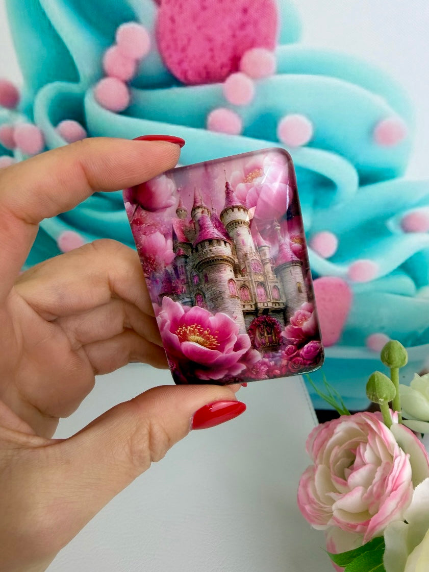 Diamond Painting Cover Minder "Rosarotes Märchenschloss" (CM)