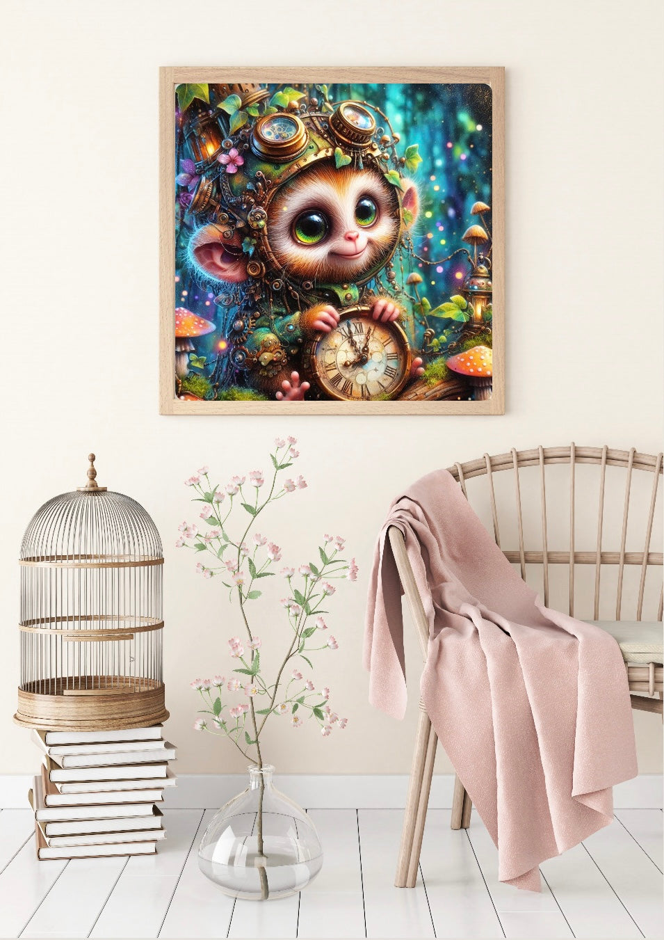 Diamond Painting Bild "Steampunk Äffchen" von AI-Artist Sandrietta_ai (Sondersteine-Special) 80x80cm TSS-688