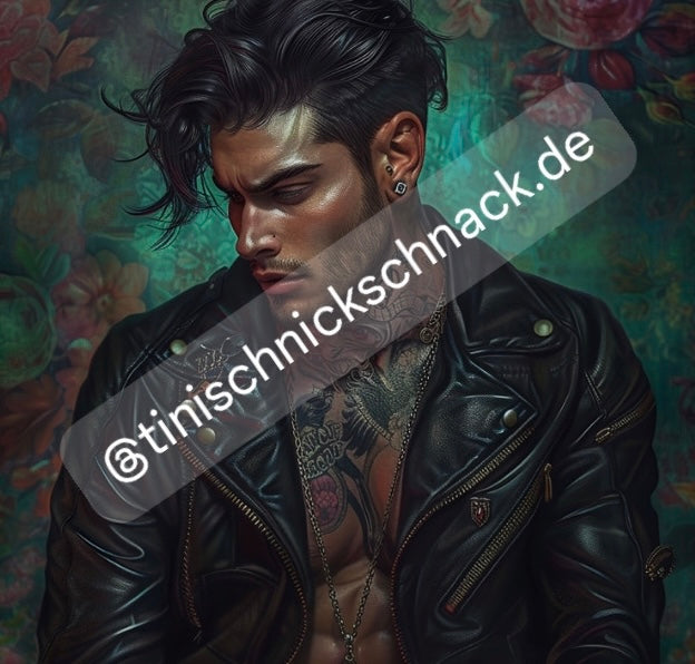 Diamond Painting Bild "Tattoo Man" von AI-Artist Sandrietta_ai 50x50cm TSS-285