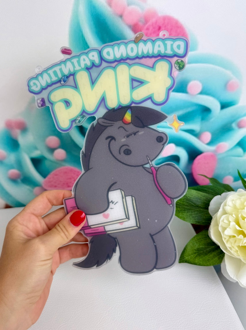 Diamond Painting Pummeleinhorn Anhänger "Grummel-King" 18x25cm (AH241)