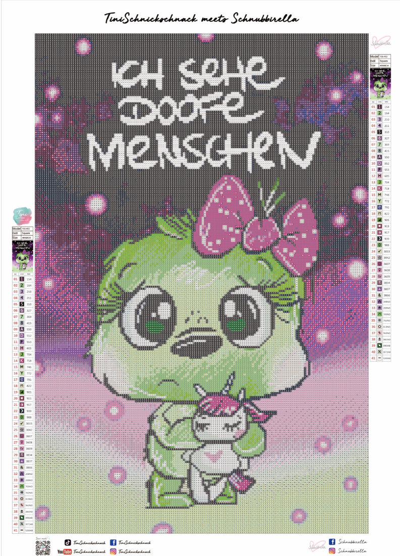 Diamond Painting Bild Schnubbi "Grumpfi" von Schnubbirella 40x60cm (inkl. 7 Fairy Dust) TSS-472