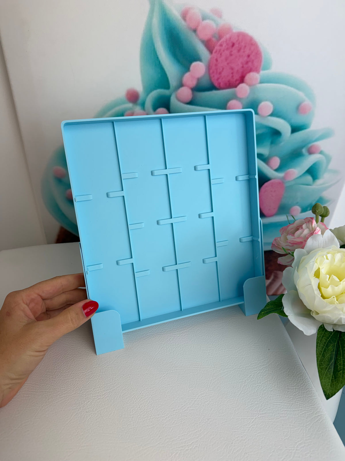 Diamond Painting Coverminder "Tablett-Stützen" 3D-Druck (hellblau)