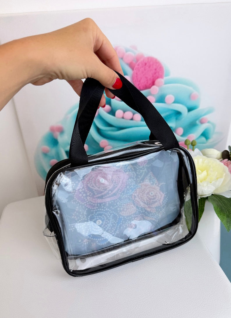 Diamond Painting Tasche / Kosmetik-Bag "Rosen" 23x17cm (B015)