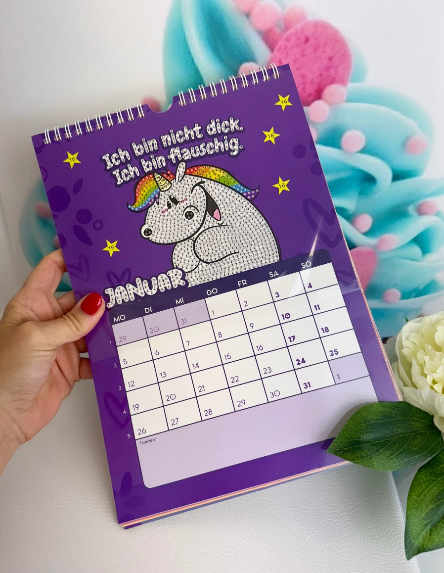 Diamond Painting Wandkalender "Pummeleinhorn" Kalender 2026