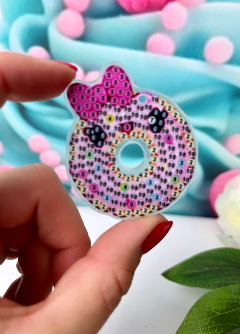 Diamond Painting Schlüsselanhänger "Mini-Donuts" 6 Stück Anhänger AH94