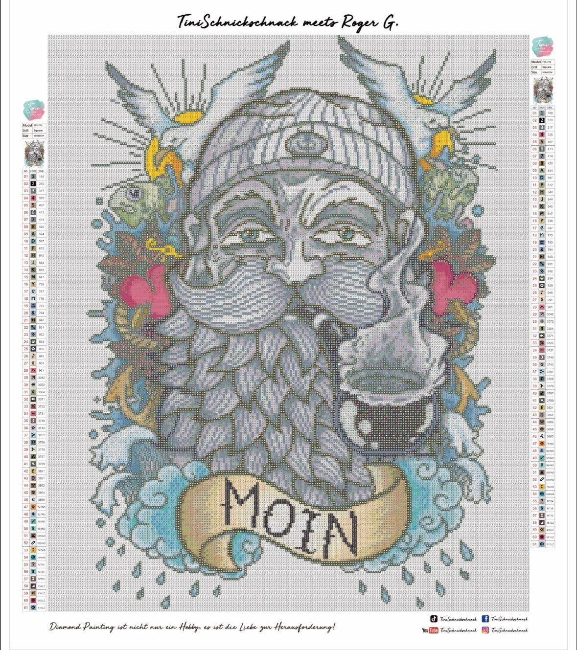 Diamond Painting Bild "Käpt'n Calm" von Artist ROGER G. 50x60cm (inkl. Feenstaub) TSS-773