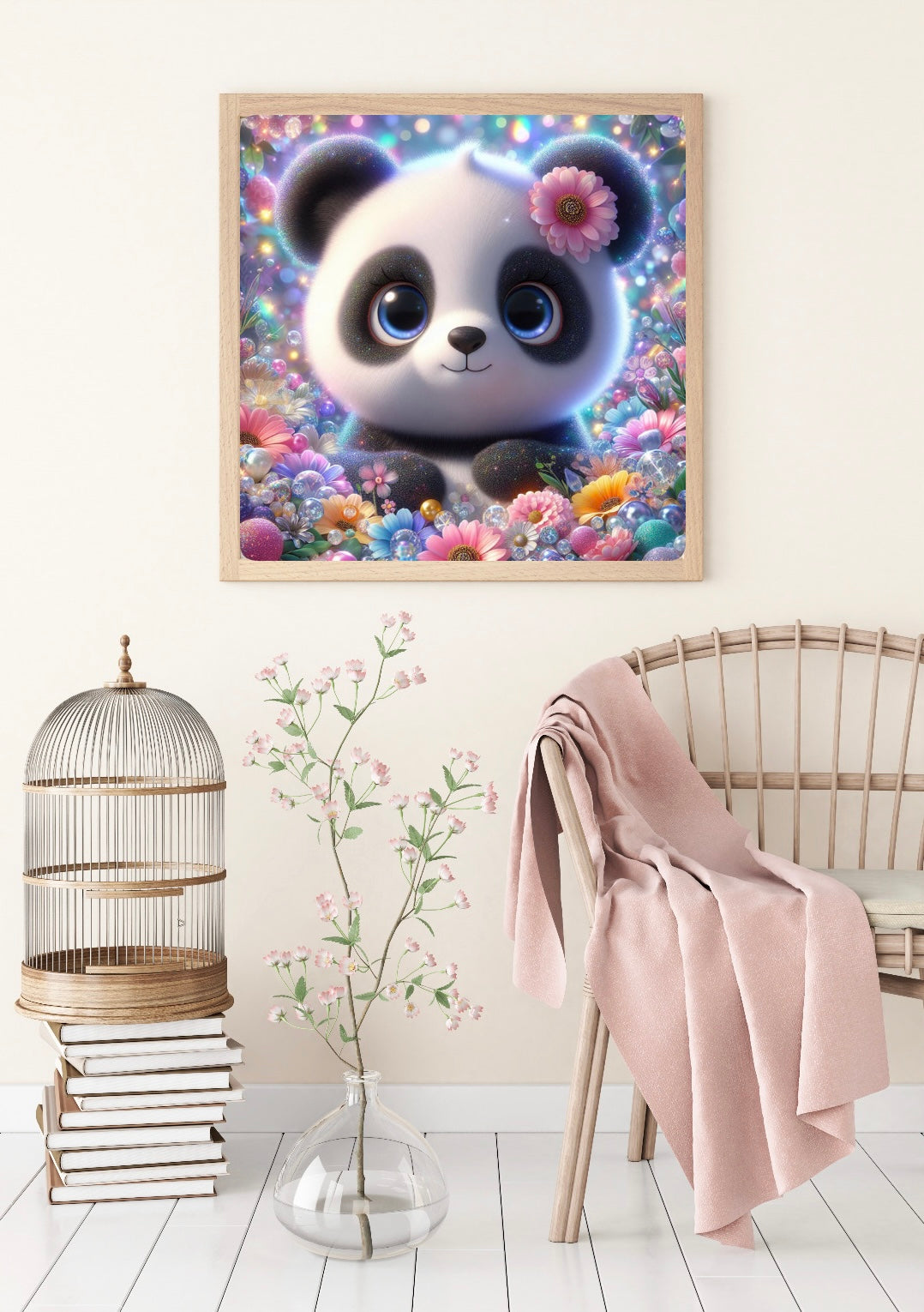 Diamond Painting Bild "Panda Bao" von AI-Artist Lexxy.Ai 50x50cm (inkl. Fairy Dust)