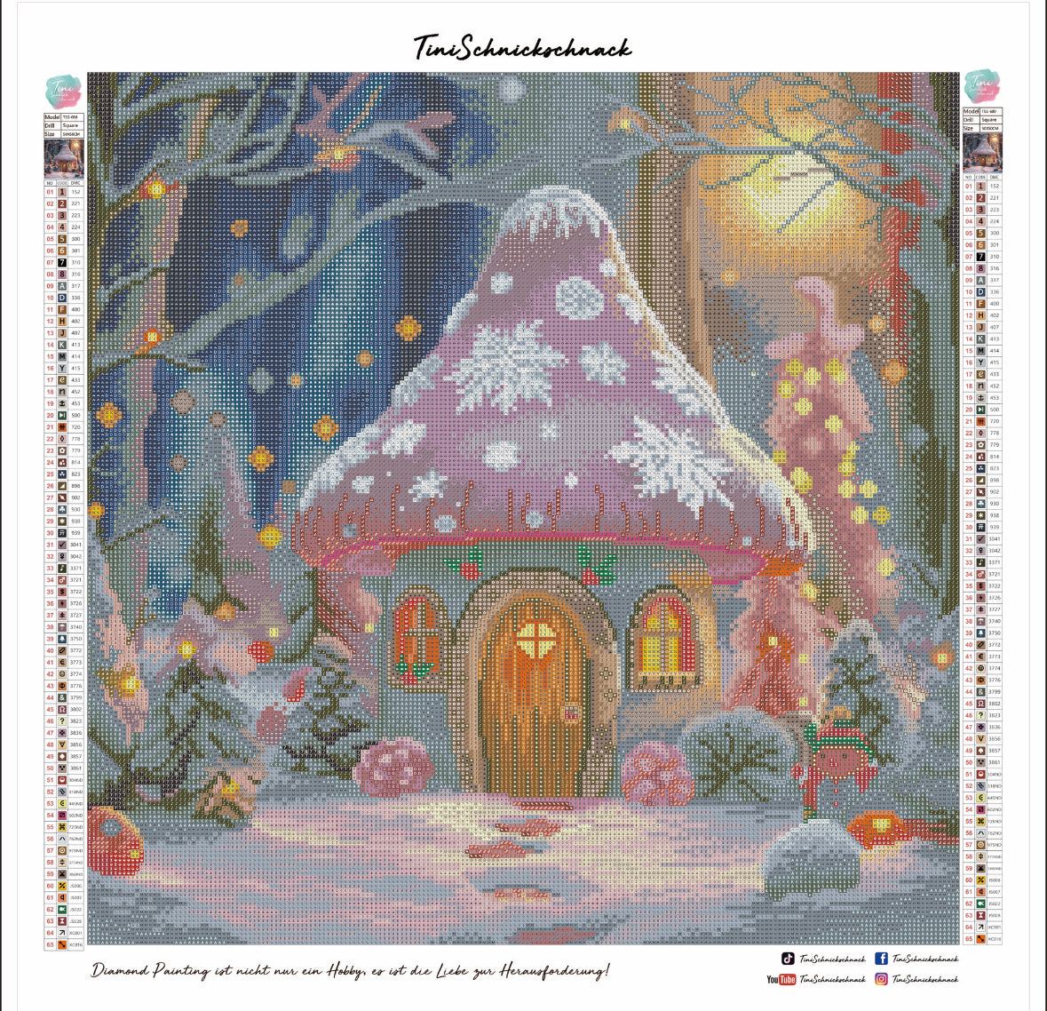 Diamond Painting Bild "Lichter im Winterwald" von TiniSchnickschnack 50x50cm (inkl. Feenstaub) TSS-680