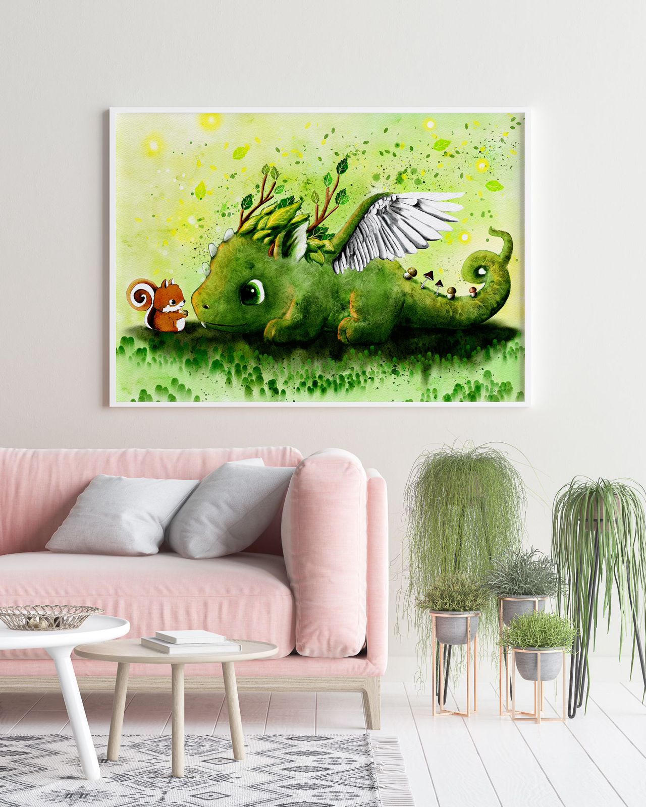 Diamond Painting Künstlerbild Drache "Levita Lilly" von TinyTami 40x60cm (grün)