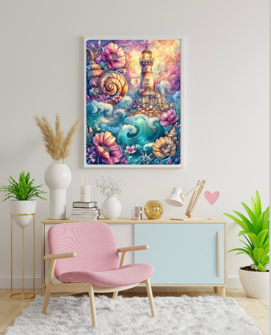 Diamond Painting XL Bild "Küstenjuwel"  von AI-Artist Sandrietta_ai (Full Strass) 60x80cm TSS-779