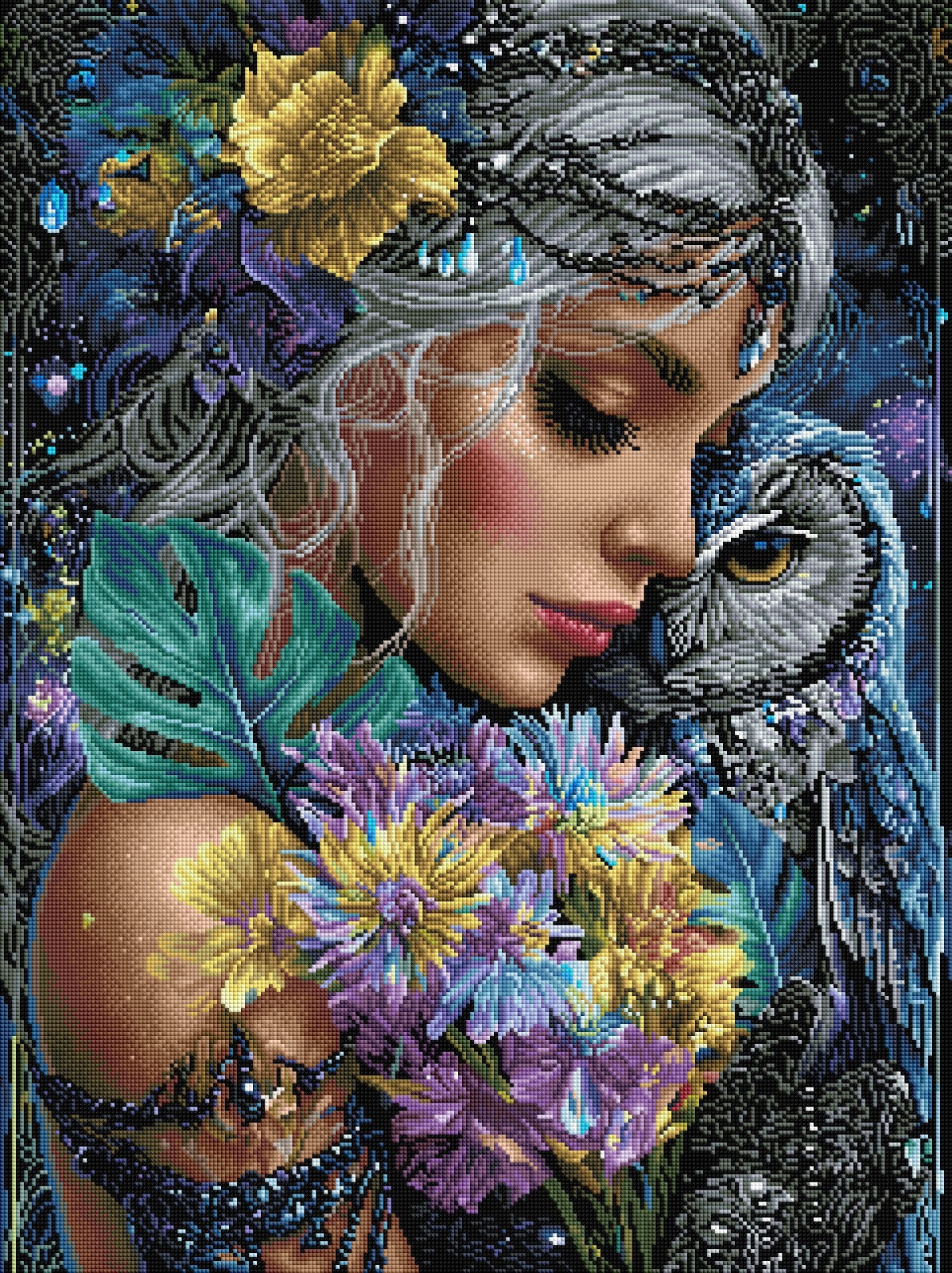 Diamond Painting XL Bild "Das Erwachen der Nacht" von AI-Artist Sandrietta_ai (Sondersteine Special) 60x80cm TSS-800