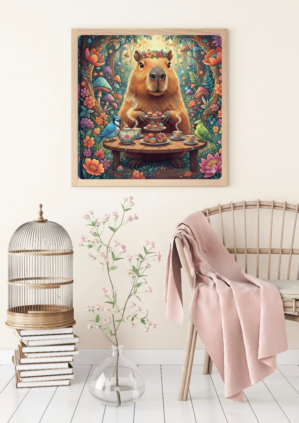 Diamond Painting Bild "Capybara Teatime" von TiniSchnickschnack 50x50cm (Sondersteine Special) TSS-848