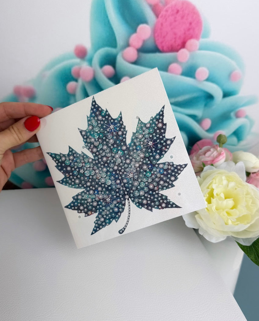 Diamond Painting "Herbstblatt" Grußkarten 6er Set (K57)