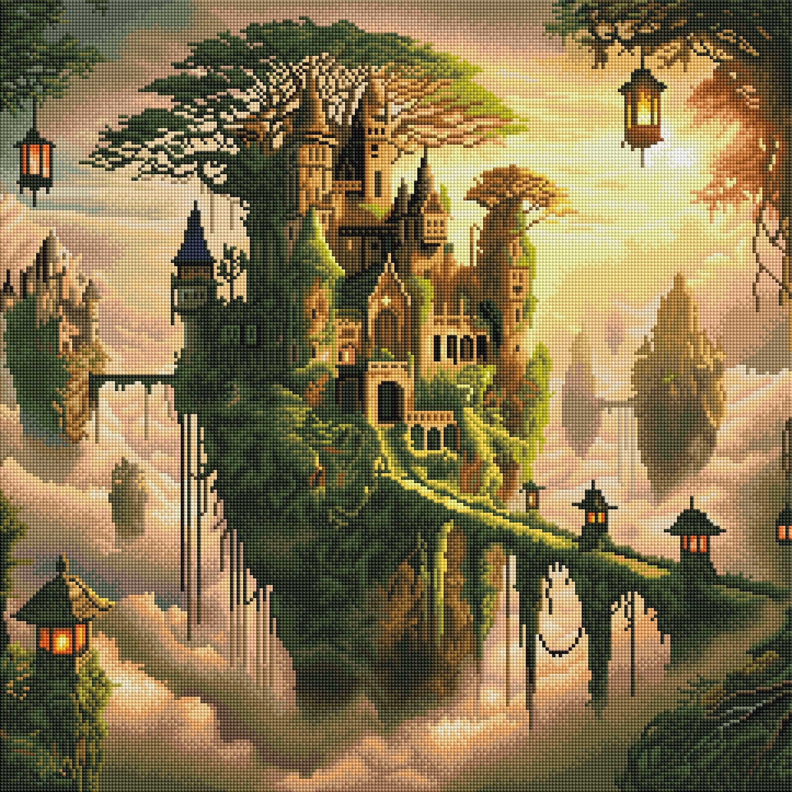 Diamond Painting Bild "Das schwebende Königreich" von TiniSchnickschnack 60x60cm (Sondersteine-Special) TSS-847 (M03)