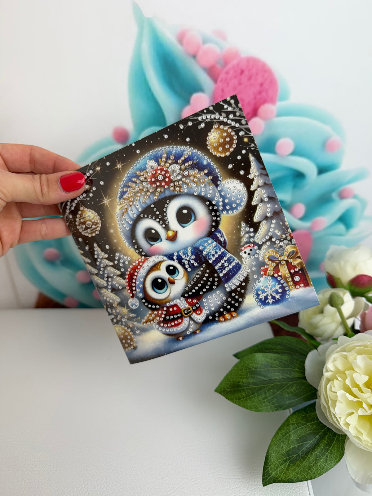 Diamond Painting XMAS Grußkarten "Pingu & Friends" (K071)