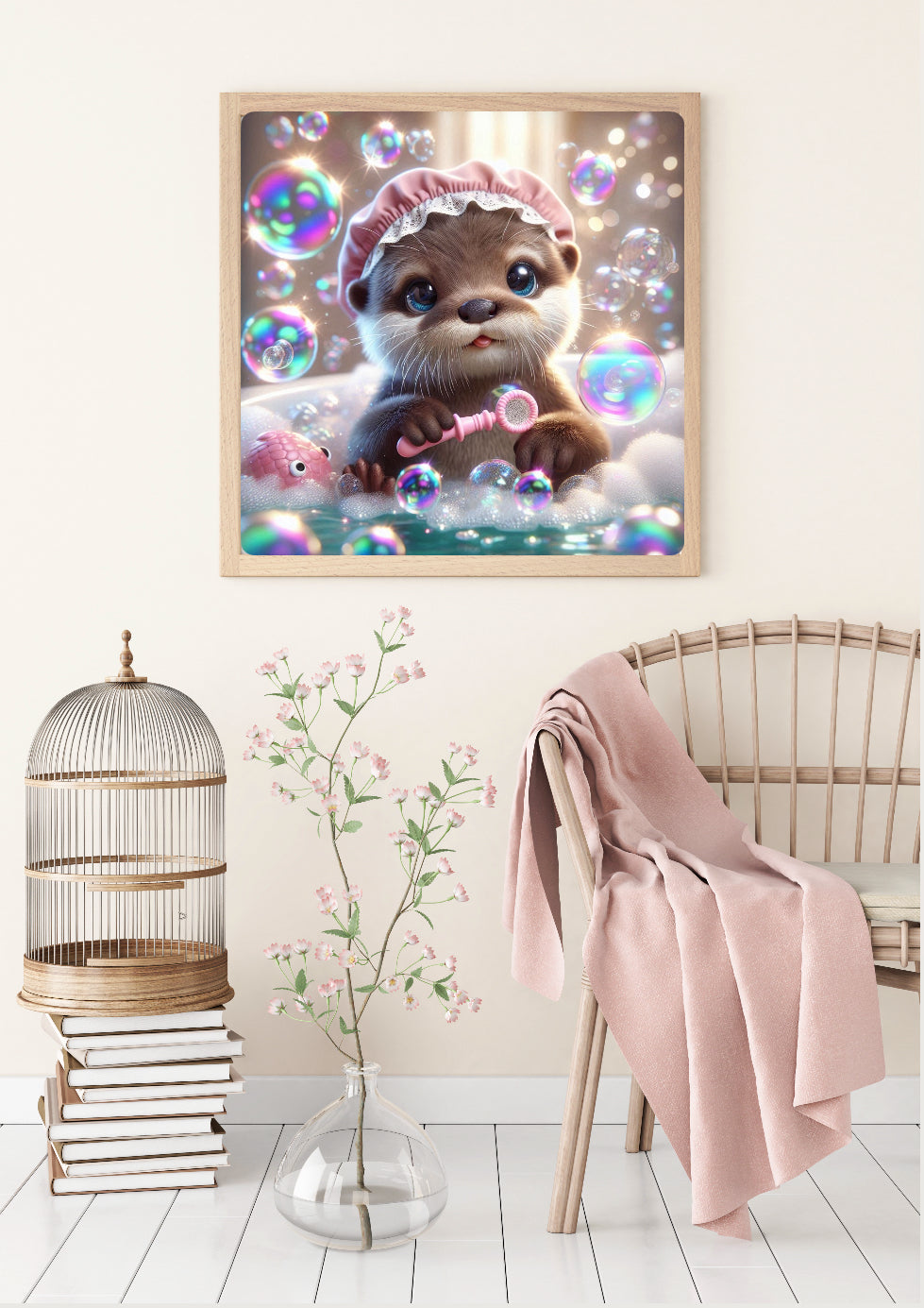 Diamond Painting Bild Badespaß "Otter Moppi" von AI-Artist Lexxy.ai 50x50cm (inkl. Feenstaub) TSS-509 VK1