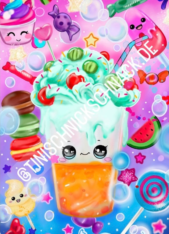 Diamond Painting Künstlerbild Kawaii "Milkshake" von °Caruschka Art° 40x60