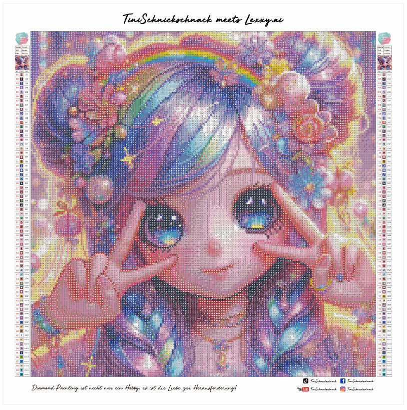 Diamond Painting Bild "Suki" von AI-Artist Lexxy.Ai 50x50cm (inkl. Fairy Dust)