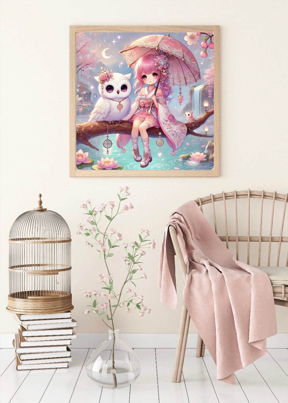 Diamond Painting Bild "Akari und ihre Begleiter"von TiniSchnickschnack 50x50cm (Sondersteine Special) TSS-845