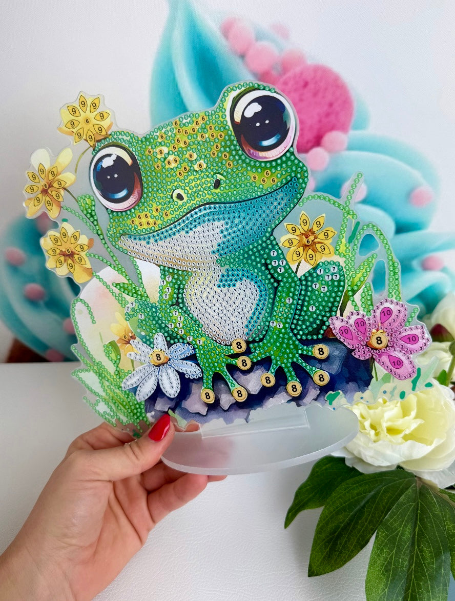 Diamond Painting Aufsteller Frosch "Eddie" 23x25cm