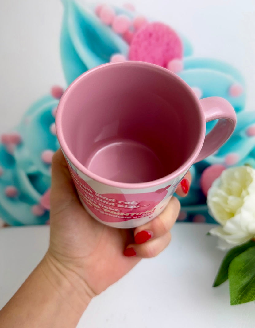 TiniSchnickschnack Pummelfee "Rosen sind rot..." - Tasse 330ml rosa (VORVERKAUF)*