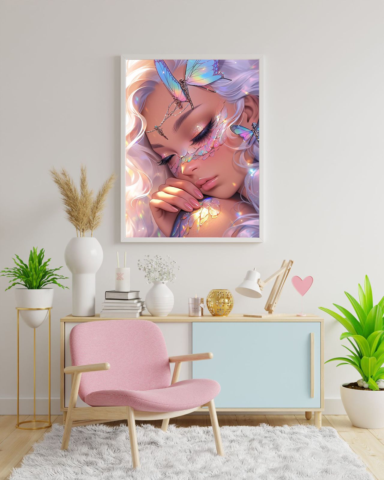 Diamond Painting Bild "Dreaming Girl" von AI-Artist Bex.ai 40x50cm (inkl. Fairy Dust)