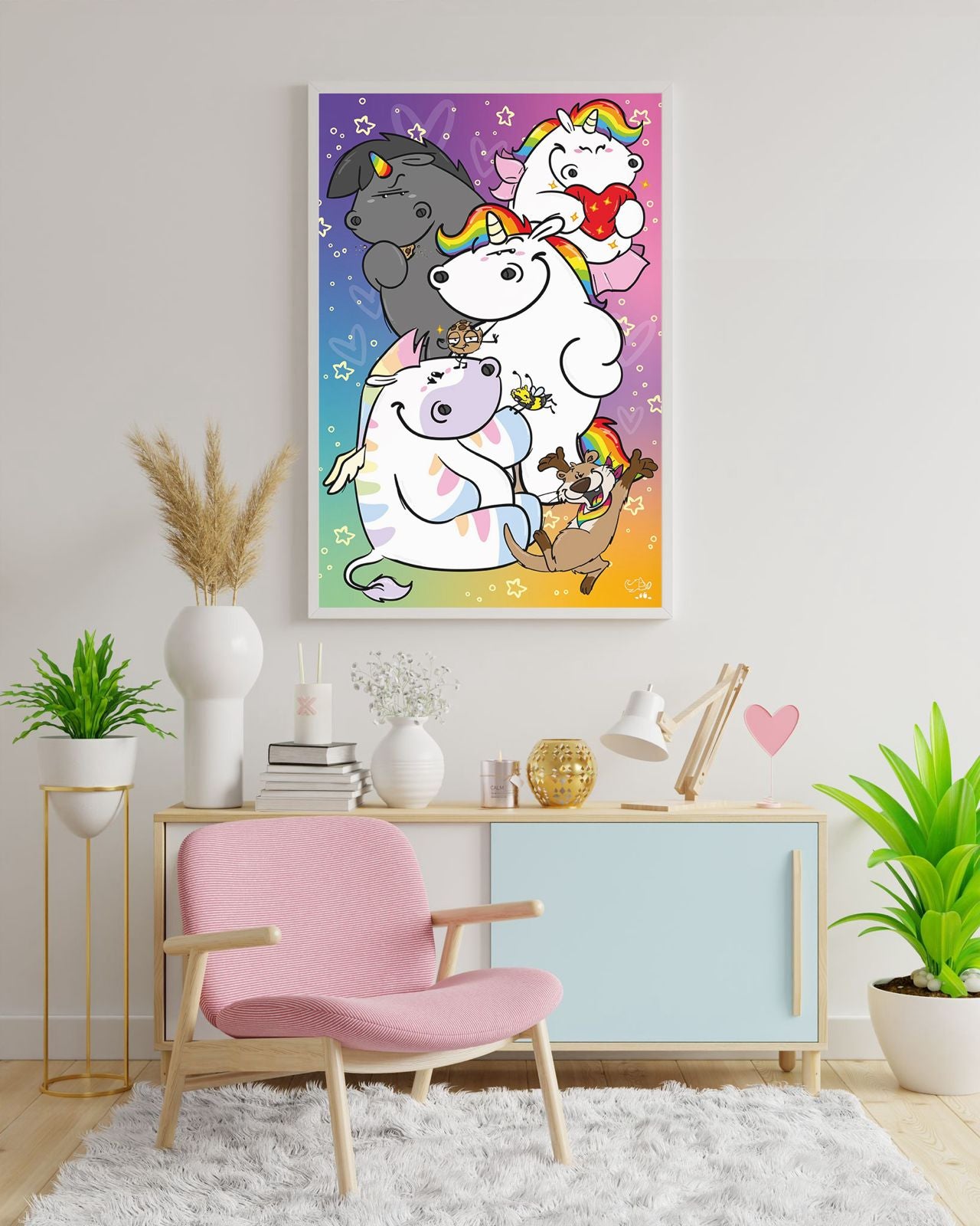 Diamond Painting Wimmelbild "Pummel & Friends" von Pummeleinhorn 40x60cm