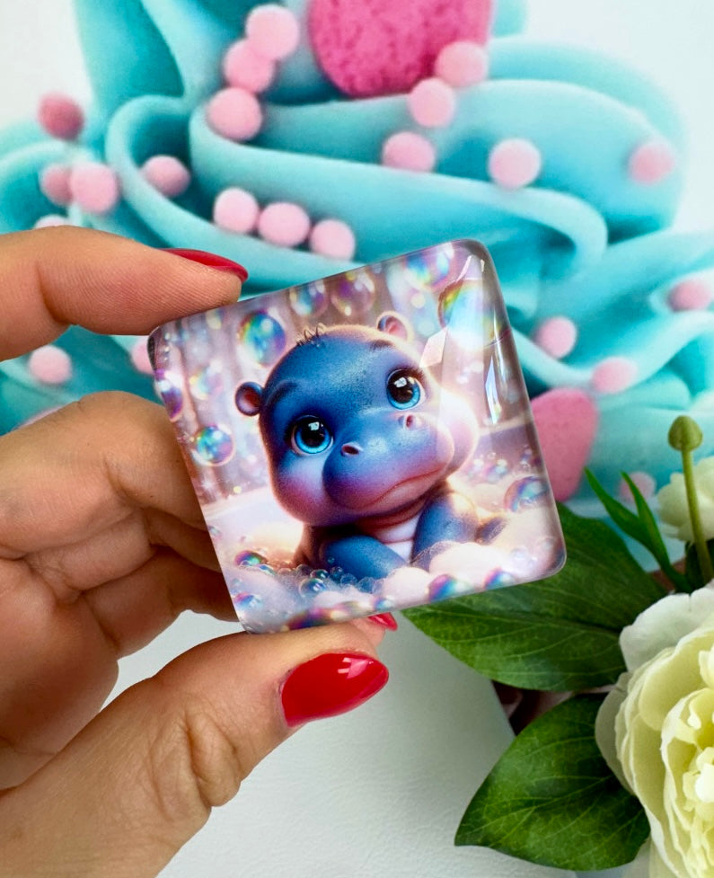 Diamond Painting Cover Minder Badespaß "Nilpferd Tilly" (CM) VK1