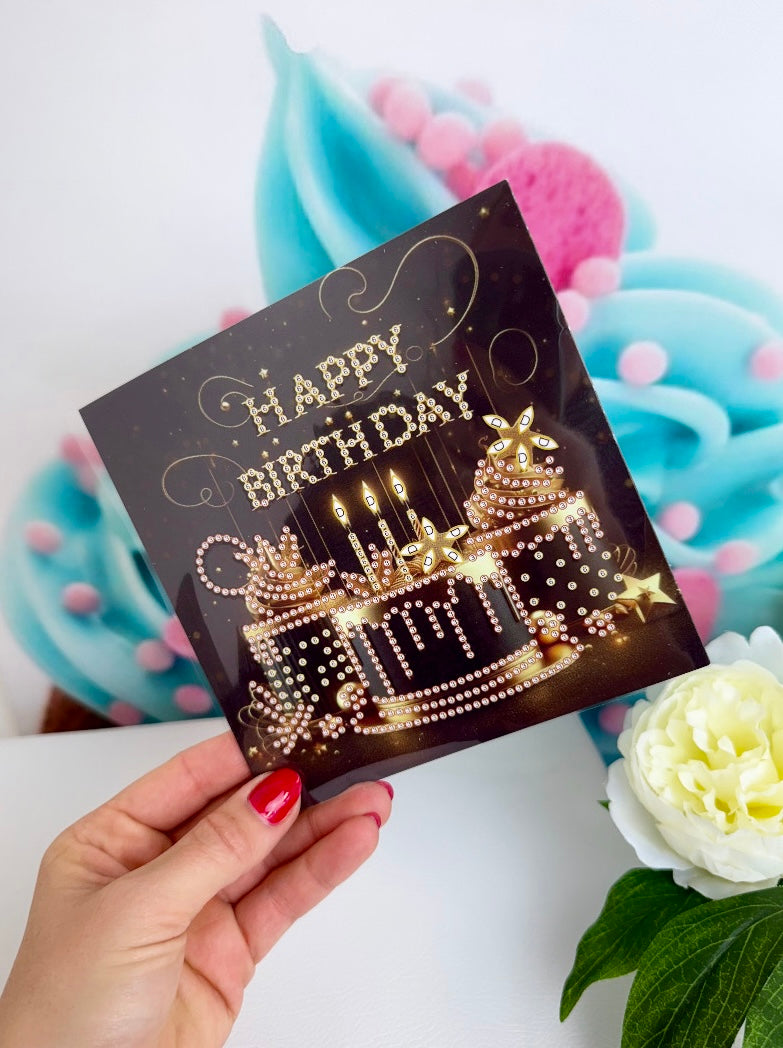 Diamond Painting "Happy Birthday" Grußkarten 8er Set K044