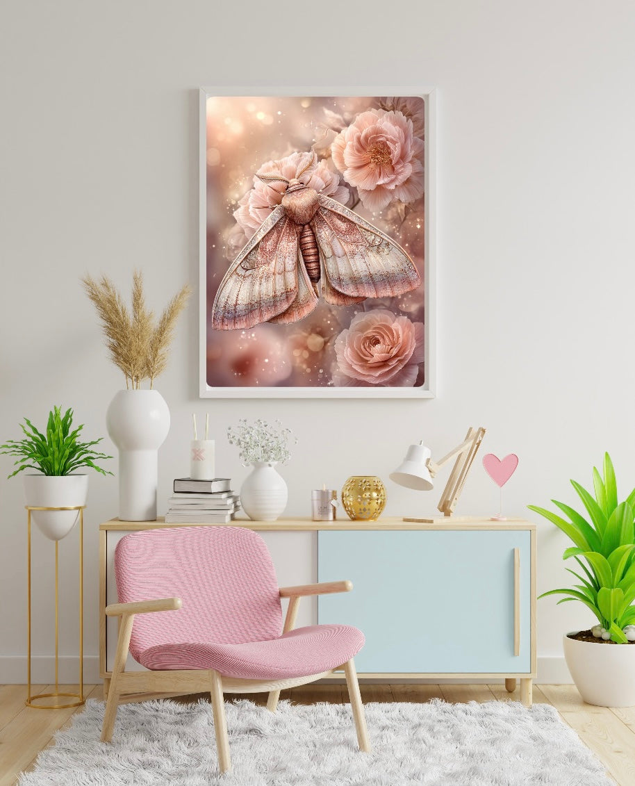 Diamond Painting Bild "Falter aus Perlmutt" von AI-Artist Sandrietta_ai (inkl. Candy Stones) 50x70cm TSS-900