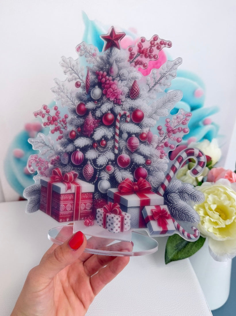 Diamond Painting XMAS Aufsteller "Red/Black Christmas Tree" 22x25cm (AH915)