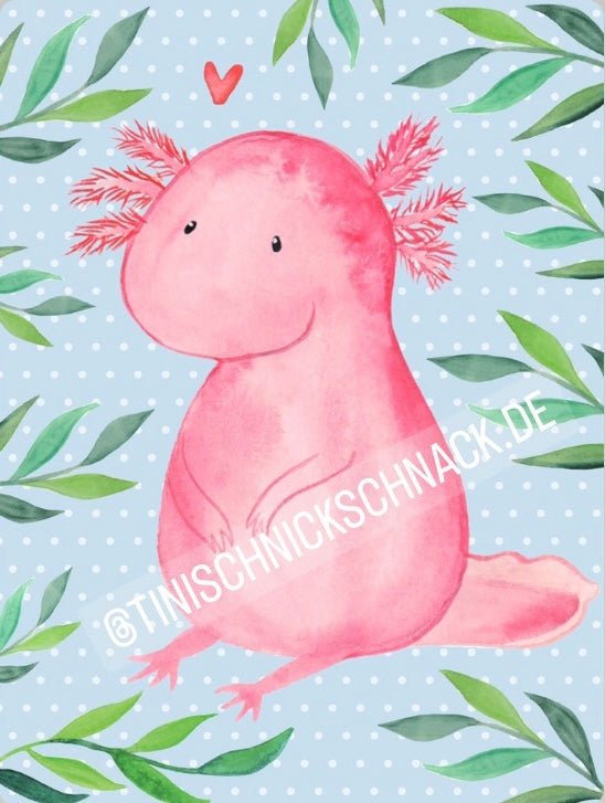 Diamond Painting Bild "Pink-Axolotl" 30x40cm TiniSchnickschnack meets Mr. & Mrs. Panda