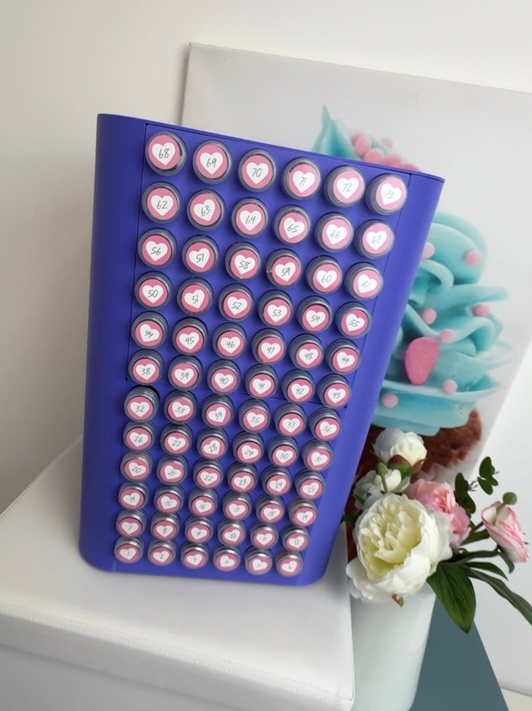 Diamond Painting "Diamond Wall Drehturm" Steinchenturm (wahlweise für 144 oder 288 Farben) - 3D-Druck (rosa)