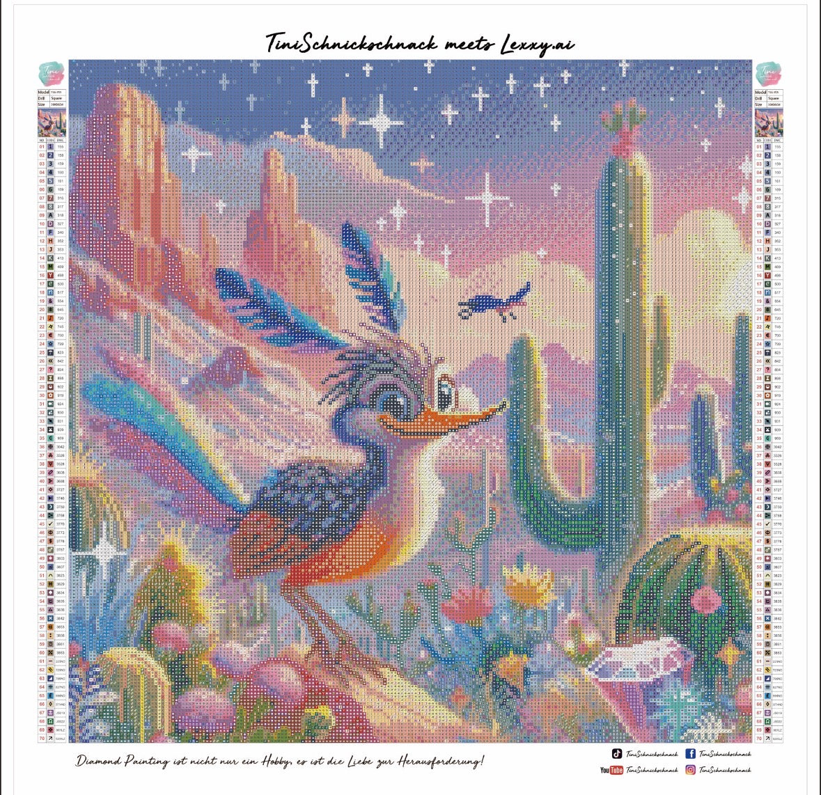 Diamond Painting Bild "Roadrunner" von AI-Artist Lexxy.ai (inkl. Feenstaub) 50x50cm TSS-705