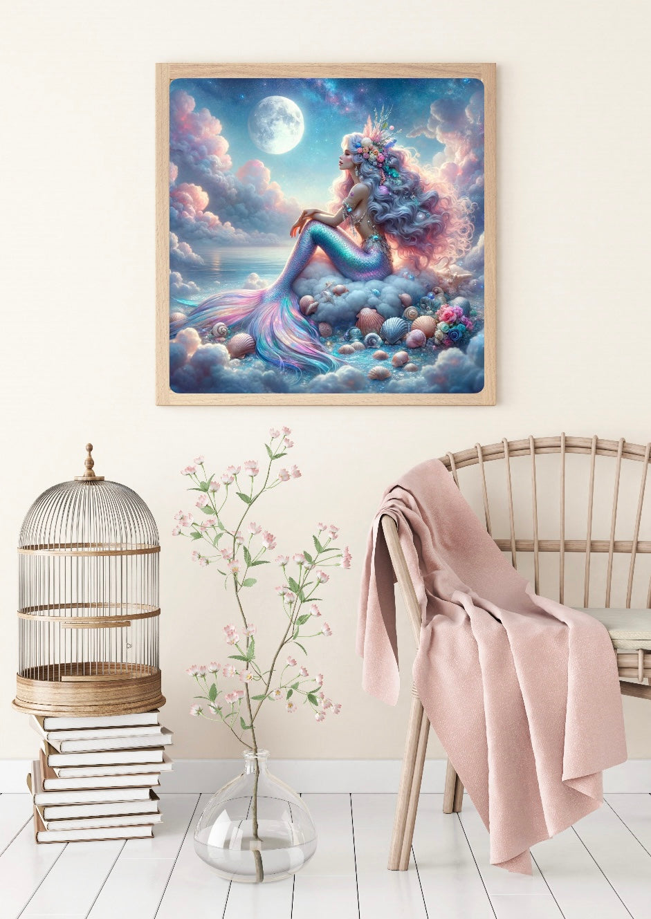 Diamond Painting Bild "Königin des Meeres" von AI-Artist Sandrietta_ai (inkl. Feenstaub) 80x80cm TSS-599