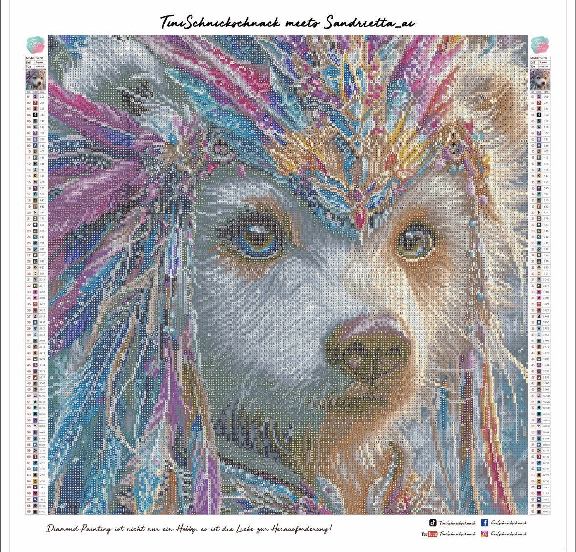 Diamond Painting Bild  „White Bear" von AI-Artist Sandrietta.ai 50x50cm (Sondersteine Special) TSS-798