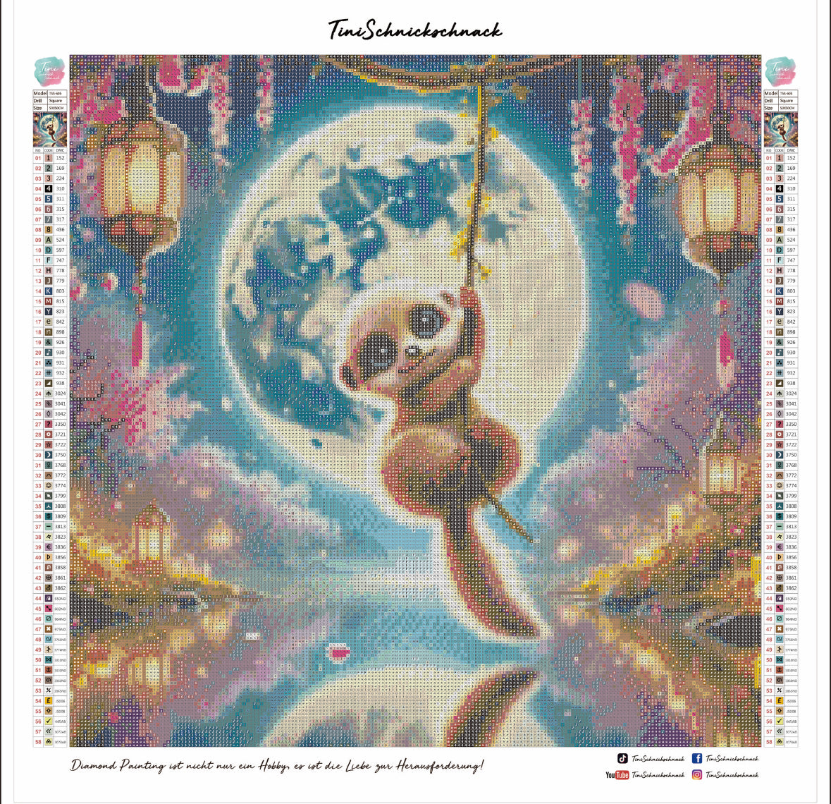 Diamond Painting Bild "Milo Mondlichtträumer" von TiniSchnickschnack 50x50cm (inkl. Feenstaub) TSS-606