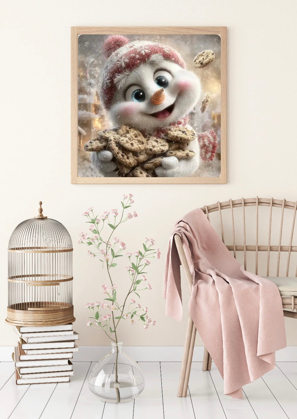 Diamond Painting Bild "Schneemann Frosti`s Cookie-Time" von Lisa Morgan 50x50cm (inkl. Feenstaub) TSS-875
