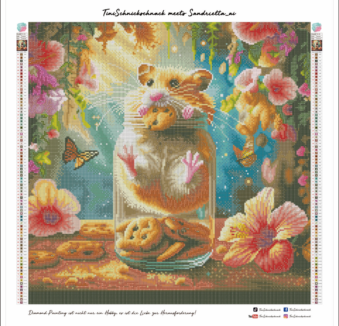 Diamond Painting Bild Plätzchendieb "Hamster-Egon" von AI-Artist Sandrietta_ai  50x50cm TSS-585