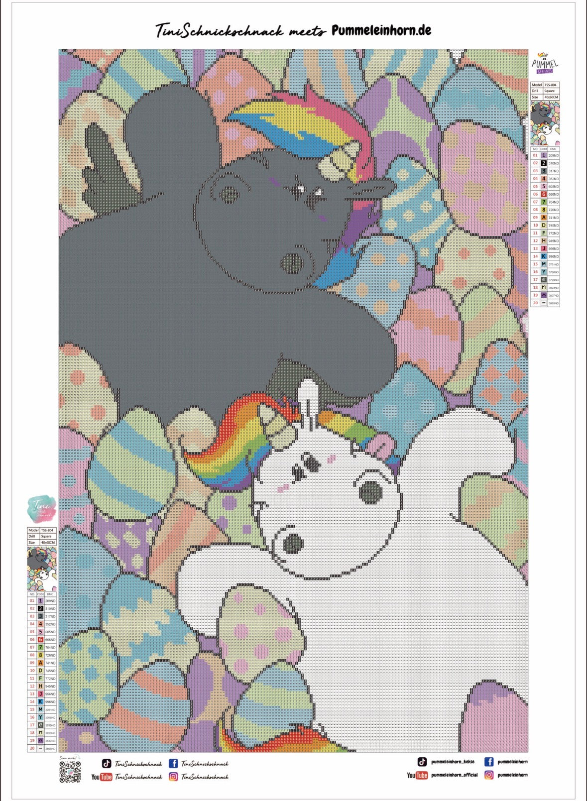 Diamond Painting Bild "Osterspaß" von Pummeleinhorn 40x60cm (Full Feenstaub) TSS-804