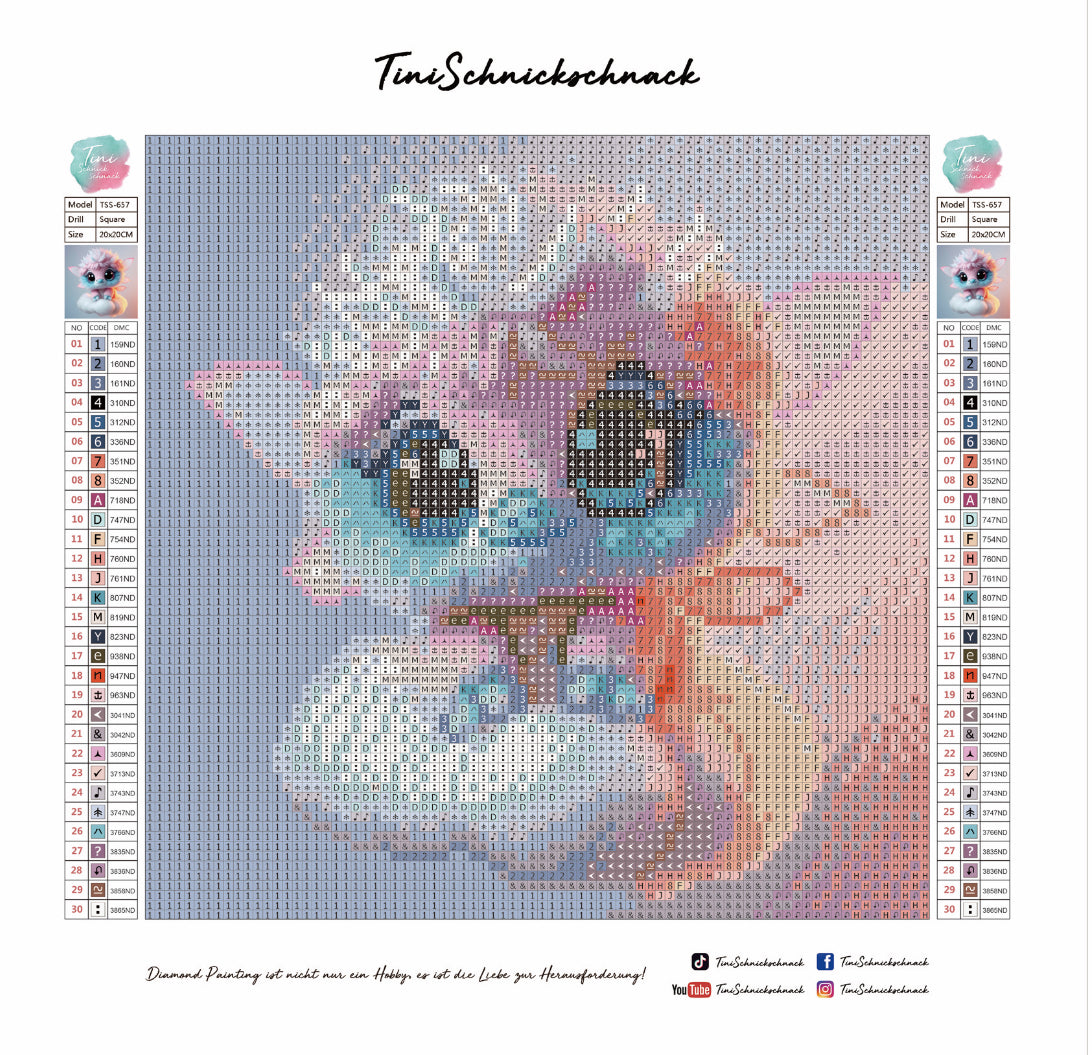 Diamond Painting Mini-Bild "Wolkengeist Auri" von TiniSchnickschnack 20x20cm (Feenstaub Special) TSS-657